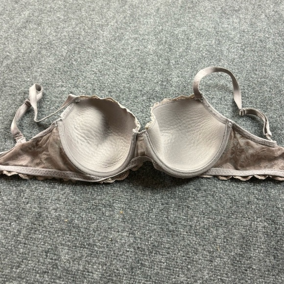 VICTORIA’S SECRET Women’s Dream Angels Lined Demi Grey/Beige w/lace size: 32DD - Picture 3 of 6